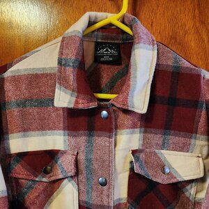 Men's Small HFX Red Plaid Heavy Flannel Long Sleeve Snap Down Shirt